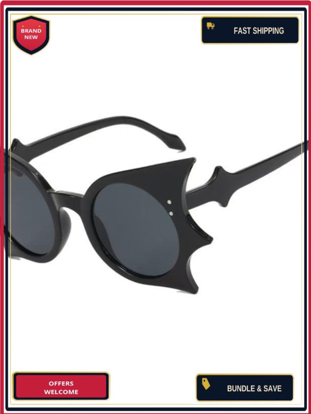 Goth Bat Butterfly Sunglasses Retro Punk Halloween Costume Eyewear